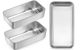 Leonyo 3-pack loaf pans in stainless steel for durable, even baking.
