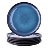 LERATIO ceramic dinner plates set of 6 with blue reactive glaze for elevated dining