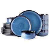 LERATIO ceramic dinner plates with vibrant reactive glaze for a stylish, durable table
