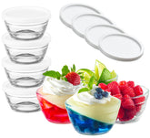 Le'raze 16pc glass bowls with airtight lids for organized meal prep.