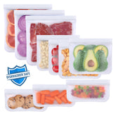 Lerine dishwasher-safe bags shown being cleaned inside out for easy maintenance.