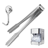 Lersaisfany stainless steel ice tongs grip jumbo ice balls securely.