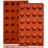 Lerykin mini 24-cavity semi-sphere mold set for jelly and chocolates, easy release