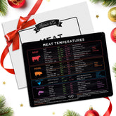 Levain & Co meat temperature magnet on fridge showing beef chart for precise doneness
