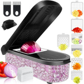 LHS multifunctional chopper with 7-blade set enables quick precise slicing.