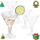 Liacere clear plastic martini glasses for elegant cocktails at weddings and parties