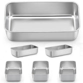 LIANYU 6-pack bread loaf pans with smooth surface for even baking