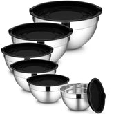 LIANYU 7 qt stainless steel bowl with lid for durable mixing and convenient storage.