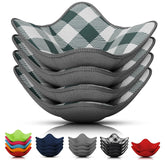 LIBERHAUS microwave bowl cozy in gray checkered fabric protects hands from heat