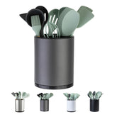 LIBODOUR kitchen utensil holder with 360° rotation keeps tools within easy reach