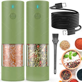 Lidaop 2Pack electric salt and pepper grinders with LED light for precise seasoning