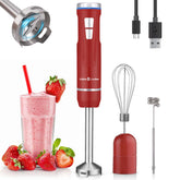 Liebe&Lecker cordless immersion blender handle with blue light for quick activation and on-the-go blending.