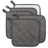 Lifaith 5-piece pot holder set in mineral gray for safe oven handling.