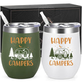 Lifecapido 2-pack camping tumblers with lids for outdoor hydration