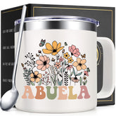 Lifecapido Abuela 14oz cream mug exterior keeps drinks hot or cold on the go