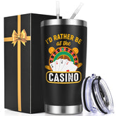 Lifecapido casino tumbler 20oz with straw lid for spill-free poker nights.