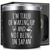 Lifecapido Japanese Gits mug front view, sleek black design for daily use.