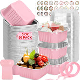LifeisLuck mini cake pans with pink lids for wedding favors and dessert stations