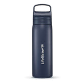LifeStraw Go bottle in insulated stainless steel keeps drinks cold on the move.