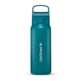 LifeStraw Go Series insulated bottle cap demonstrates leak-resistant design for travel.
