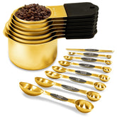 LIFETOWE magnetic cups in gold provide precise measuring for baking.