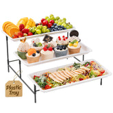 Lifewit 3-tier serving tray top view for elevated desserts and bites