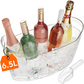 Lifewit 6.5L ice bucket with transparent body for easy viewing at parties.