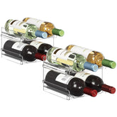 Lifewit plastic stackable wine rack in fridge keeps bottles organized and accessible