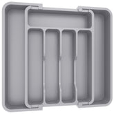 Lifewit expandable silverware drawer organizer shown extended for maximum capacity