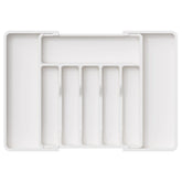 Lifewit silverware organizer folded in a drawer keeps utensils neatly aligned.