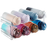 Lifewit stackable bottle organizer in cabinet keeping bottles tidy and accessible