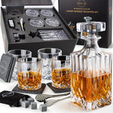 Lighten Life whiskey decanter set with crystal clarity for elegant home entertaining