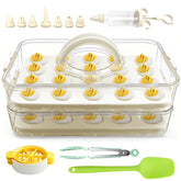 Lignumix deviled egg container with lid and handle for organized storage