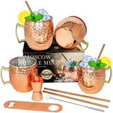 LINALL Moscow Mule mug 18oz front view, durable stainless steel keeps drinks cold