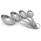 Lindy's MPC4 four-piece stainless steel measuring scoops for precise baking and easy storage.