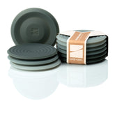 LINE+ARC Degrē XL coaster in winter salad colorway protects surfaces from hot drinks.