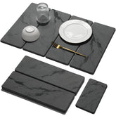 Linidcoud two-pack stone drying mats on kitchen counter showing large mat and small mat in use for quick drying