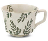 LINVIA ceramic mug with leaf pattern, perfect for morning coffee