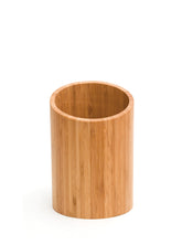 Lipper International bamboo tool holder front view keeps utensils within easy reach.