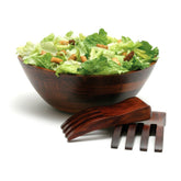 Lipper International cherry finished wavy rim serving bowl ideal for fruit or salad display.