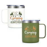 LiqCool forest-green 12oz mug for outdoor adventures with hot drinks