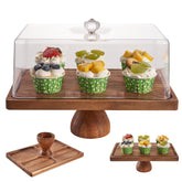 LiTY 13-inch cake stand with acrylic dome showcases desserts while protecting them.
