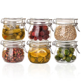 Liuruiyu 16oz round glass jar with airtight lid in a six-pack for pantry organization