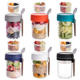 Liuruiyu six-pack overnight oats jar with lids on-the-go freshness