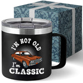 Livinges im not old im classic tumbler with lid keeps drinks spill-free on the go