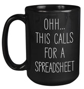 Livinges spreadsheet mug front view ideal for desk humor and team gifts.
