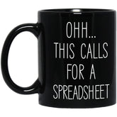 Livinges spreadsheet mug front view for daily desk humor and focus.