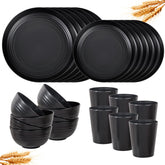 LIYH black wheat straw dinner plates are lightweight and unbreakable for everyday meals.