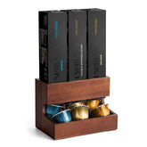 LKEUYUI wood pod dispenser for Vertuo capsules keeps pods organized and accessible