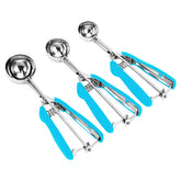 LLESCA cookie scoop set front view shows durable 18/8 stainless steel.